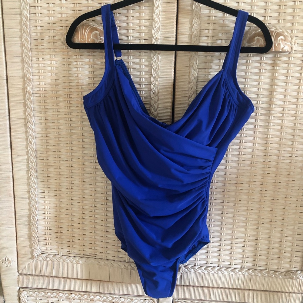 Miraclesuit Blue One Piece Swimsuit 10/12